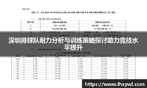 深圳排球队耐力分析与训练策略探讨助力竞技水平提升